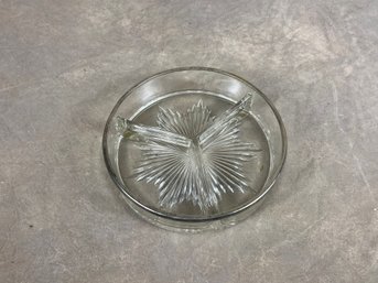 Vintage Divided Glass Candy Dish