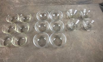 Large Collection Of Small Clear Glass Bowls, Three Styles Of Bowls