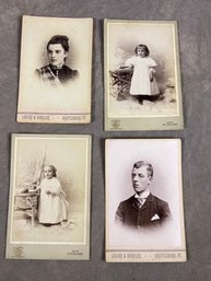 Four Antique Cabinet Card Photographs Local Brattleboro Vermont