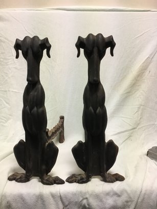 Pair Of Cast Iron Dog Andirons Nashville TN.