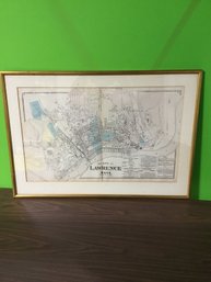 21x30 Map City Of Lawrence Behind Glass