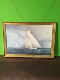 33x24 Sail Boats At Sea On Canvas