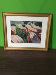 17.5x21.5 1978 Water Color Rental Boats At Salem Willows