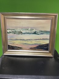 Seascape Oil On Canvas 30 X 24 Overall Signed Murphy