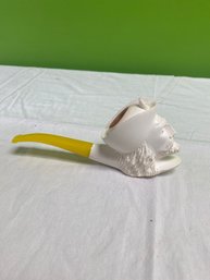 Used Vintage Carved Sultan Turkish Bearded Tobacco Pipe