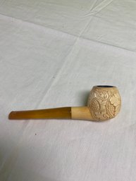Vintage Carved Grape Leaf Motif Tobacco Pipe Used