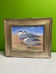 20x17  Oil On Canvas Birds On The Beach By Joann Phillips