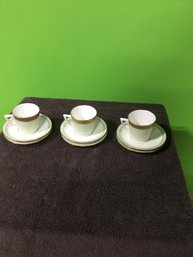 Royal Copenhagen Demitasse 3 Cups 6 Saucers